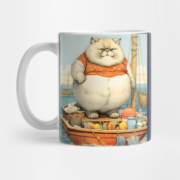 Cats at Sea: Fat Cats, little boats by KittyStampedeCo